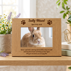 Personalised Sadly Missed Rabbit Remembrance Memorial Wooden Photo Frame Photo Frame ukgiftstoreonline