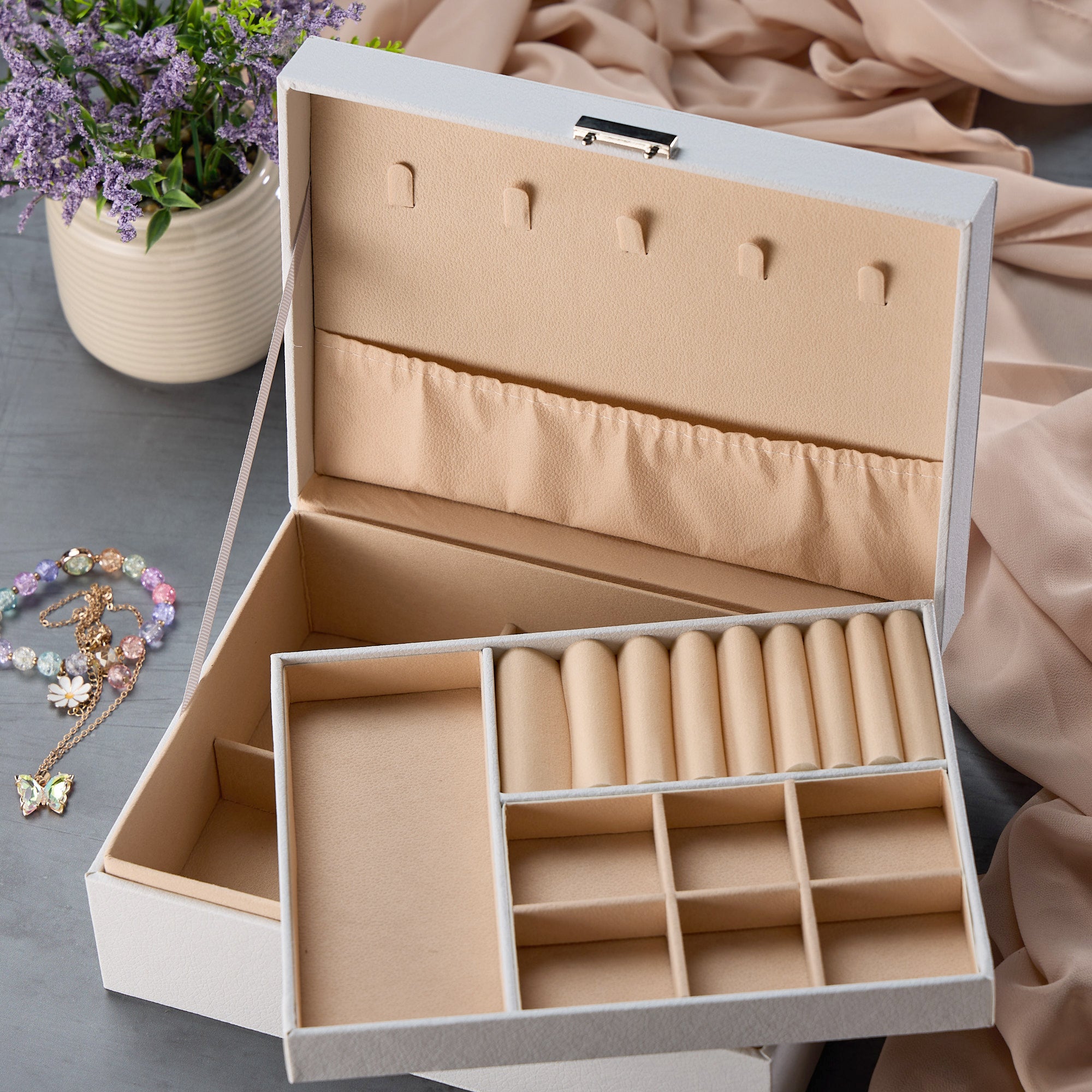 Personalised Colourful Floral Jewellery Box Gift For Her