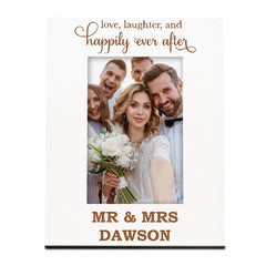 White Engraved Personalised Happily Ever After Picture Photo Frame Gift