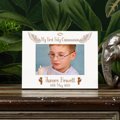 White Boys First Holy Communion Personalised Photo Frame Gift