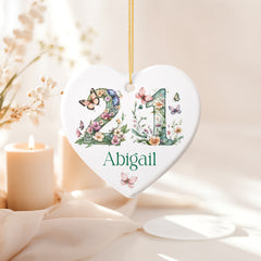 Personalised Landmark Birthday Butterfly and Flowers Heart Gift 13th 16th 18th 21st 30th 40th 50th 60th 70th 80th 90th Personalised Heart Gifts ukgiftstoreonline 21