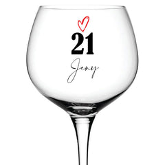 Personalised 21st Birthday Gin Glass Any Name Gifts for Her Girl Women