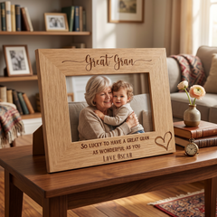 Personalised Great Gran Love Heart Engraved Landscape Photo Frame Gift personalised photo frames ukgiftstoreonline