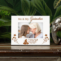 Me and My Godmother Love You To The Moon White Photo Frame Gift Godmother Photo Frame ukgiftstoreonline