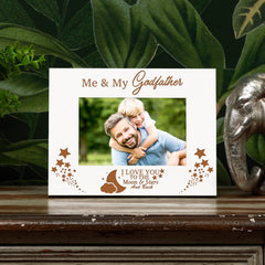 Me and My Godfather Love You To The Moon White Photo Frame Gift Godfather Photo Frame ukgiftstoreonline