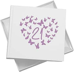 21st Birthday White Photo Album Gift With Butterflies 50 x 6x4 Photos Pack of 5 Wholesale Trade