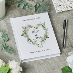 Personalised Wedding Planner Organiser Book Engagement Gift With Floral Heart