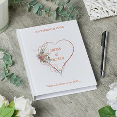 Personalised Wedding Planner Organiser Book Engagement Gift With Rose Gold Heart