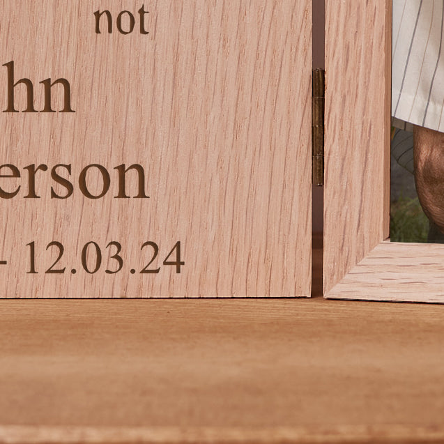Personalised Remembrance Memory Book Photo Frame Oak Wood Gift