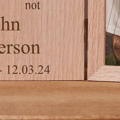 Personalised Remembrance Memory Book Photo Frame Oak Wood Gift