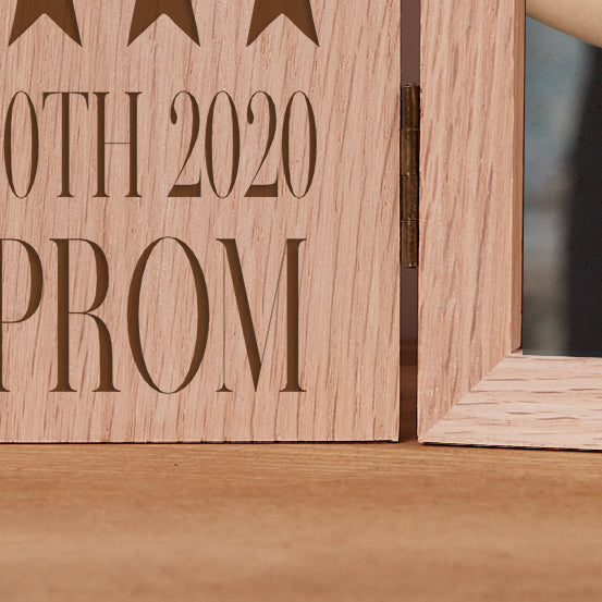 Personalised Prom Night Book Photo Frame Solid Oak Wood Gift Photo Frame ukgiftstoreonline