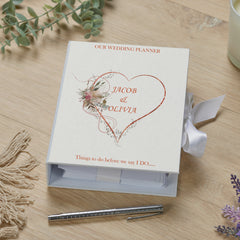 Personalised Wedding Planner Organiser Binder Engagement Gift Rose Gold Heart