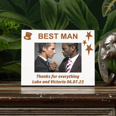 Personalised Best Man White Photo Frame Gift