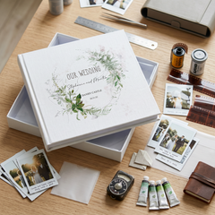 Personalised Wedding Photo album Gift With Botanical Design personalised photo album ukgiftstoreonline