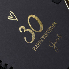 Personalised Black Love Heart Any age Birthday Scrapbook, Guest Book or Photo Album Gift 16th, 18th, 21st, 30th, 40th, 50th, 60th, 70th, 80th