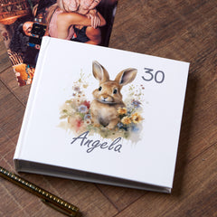 Personalised Any Age Birthday Photo Album With Bunny 13th 16th 18th 21st 30th 40th 50th 60th 70th