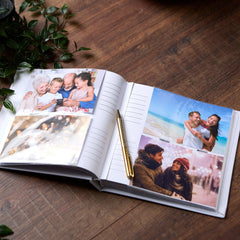 Large Book Bound Personalised Baptism Photo Album With Silver Cross
