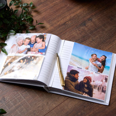 Large Book Bound Personalised Wedding Photo Album With Boho Camera