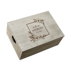 Personalised Large Wedding or Anniversary Floral Crate Keepsake Box