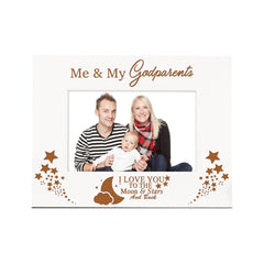 Me and My Godparents Love You To The Moon White Photo Frame Gift Godparents Photo Frame ukgiftstoreonline