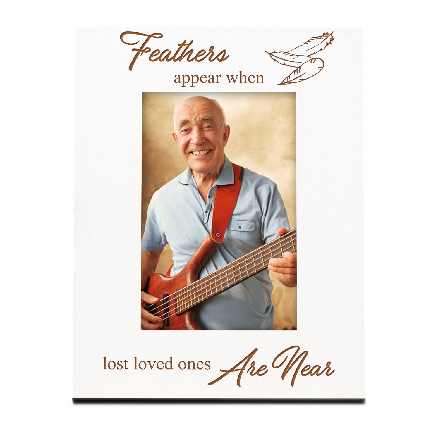 Feathers Appear Remembrance Memorial White Wooden Photo Frame Gift