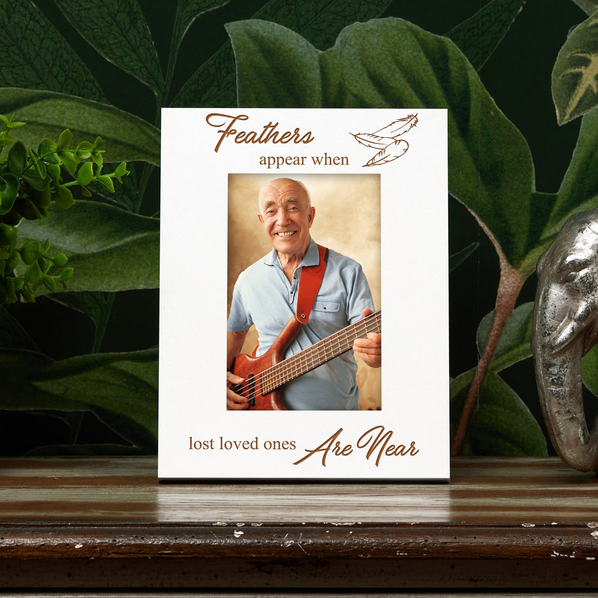 Feathers Appear Remembrance Memorial White Wooden Photo Frame Gift