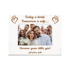 White Engraved Personalised Daughter to parents Wedding Picture Photo Frame Gift