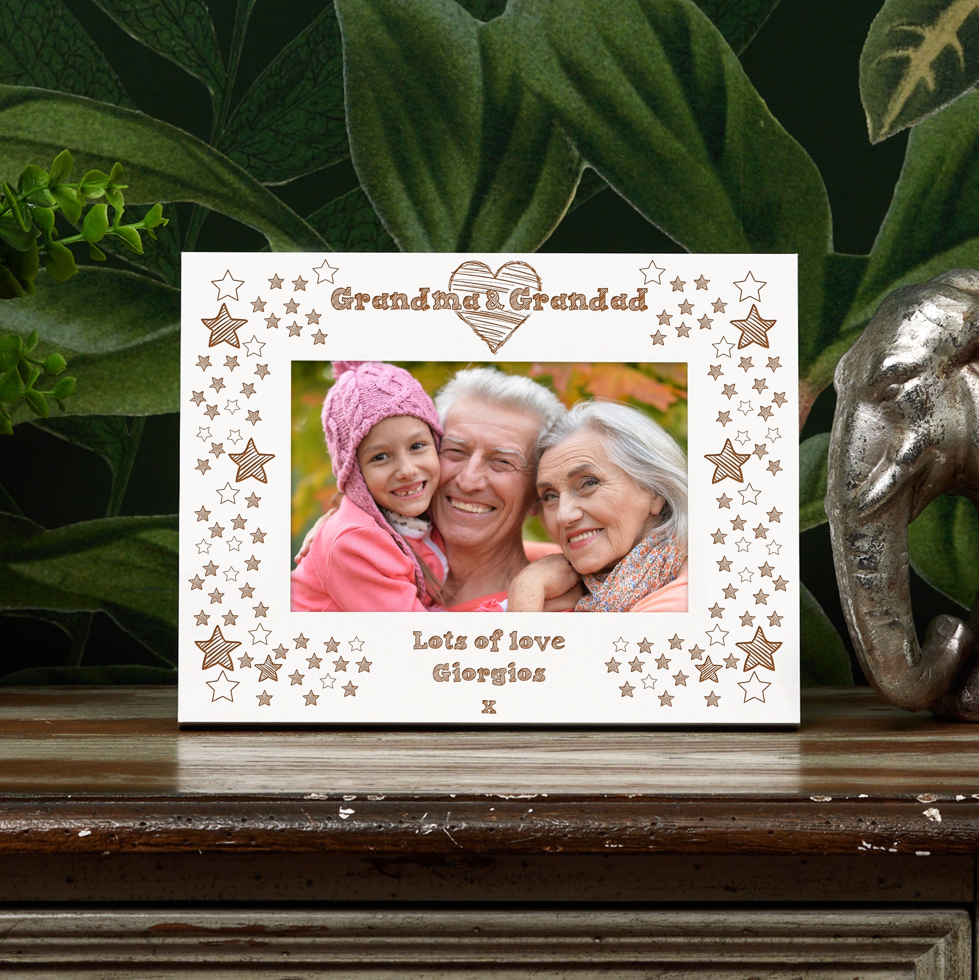 White Engraved Personalised Grandma & Grandad Picture Photo Frame Gift Photo Frame ukgiftstoreonline
