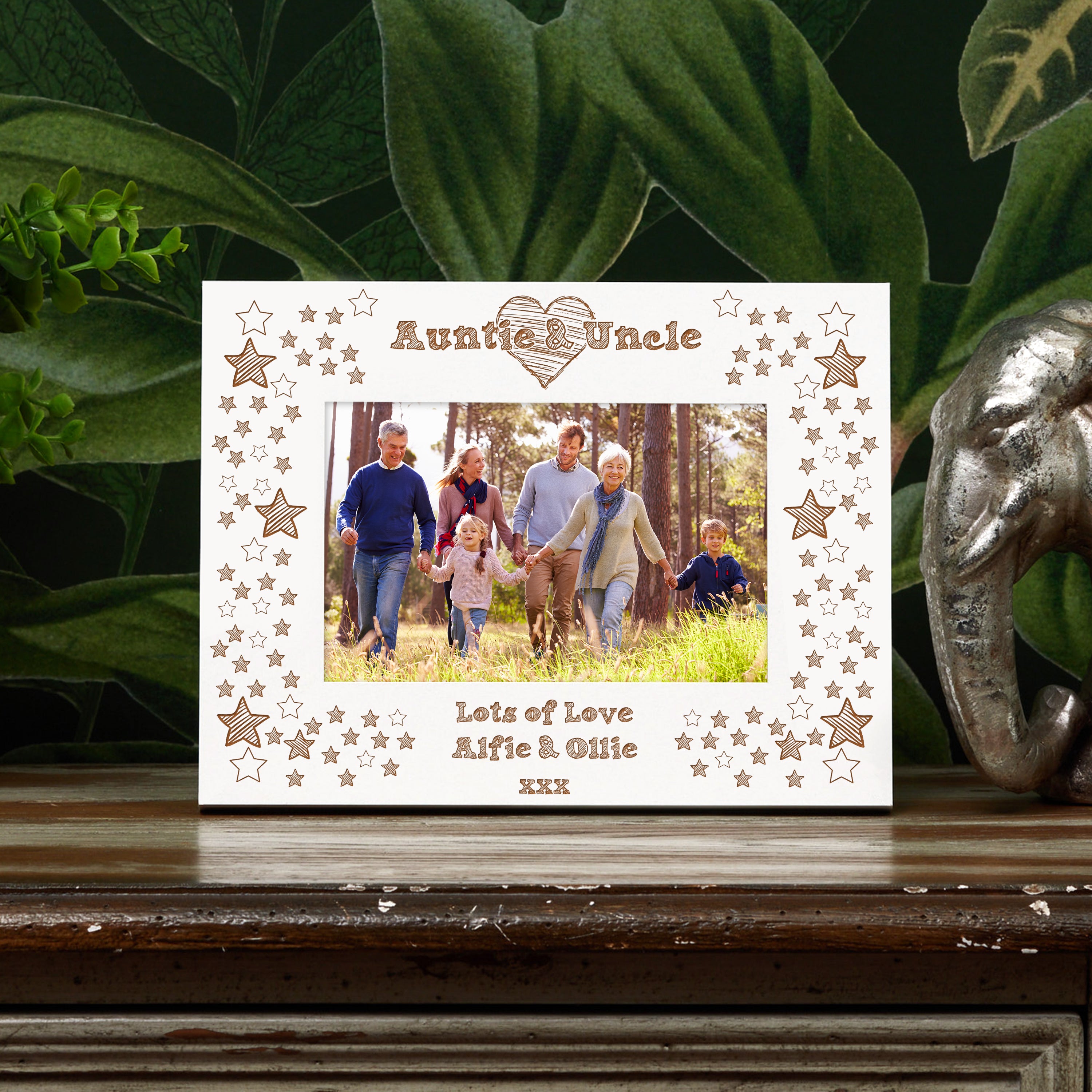 White Engraved Personalised Auntie & Uncle Picture Photo Frame Gift Photo Frame ukgiftstoreonline