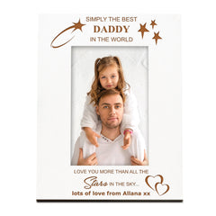 Simply The Best Daddy Personalised White Photo Frame Gift