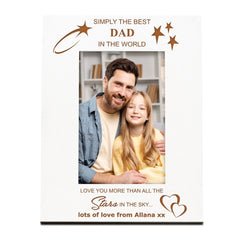 Simply The Best Dad Personalised White Photo Frame Gift