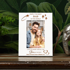 Simply The Best Dad Personalised White Photo Frame Gift