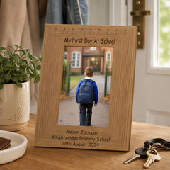 Personalised Engraved My First Day Of School Wooden Photo Frame Keepsake Photo Frame ukgiftstoreonline