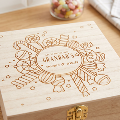 Personalised Wooden Gift Box – Custom Engraved Candy Storage Keepsake Personalised Gifts ukgiftstoreonline