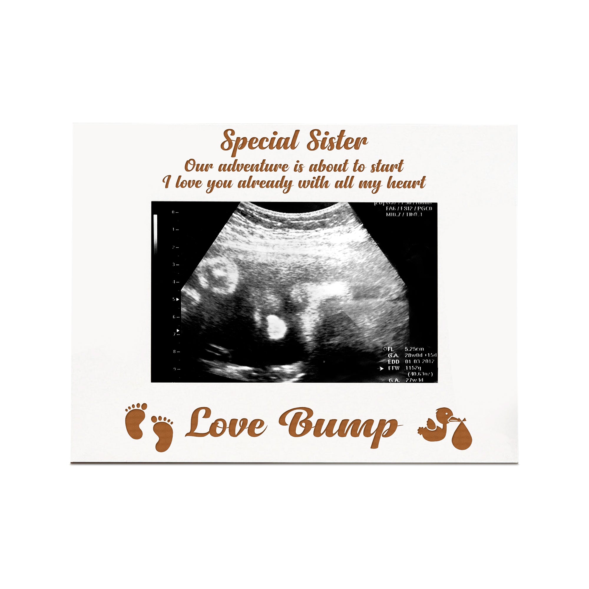 Baby Pregnancy Scan White Wooden Photo Frame Sister To Be Gift Photo Frame ukgiftstoreonline