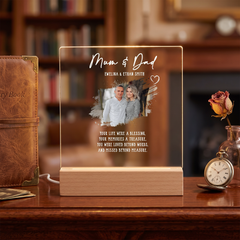 Personalised Mum & Dad Photo Memorial Lamp Night Light Condolence Sympathy Gift Personalised Night Light ukgiftstoreonline