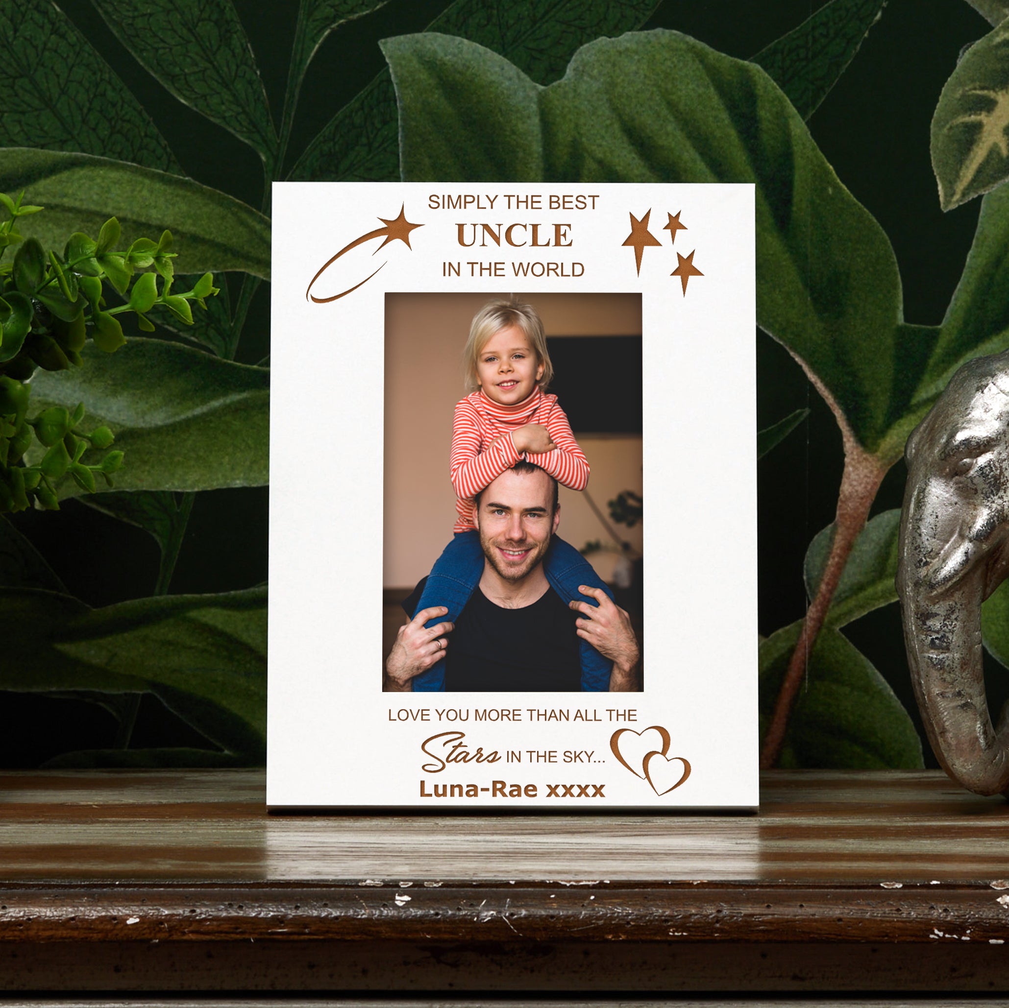 Simply The Best Uncle Personalised White Photo Frame Gift Photo Frame ukgiftstoreonline
