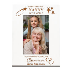 Simply The Best Nanny Personalised White Photo Frame Gift