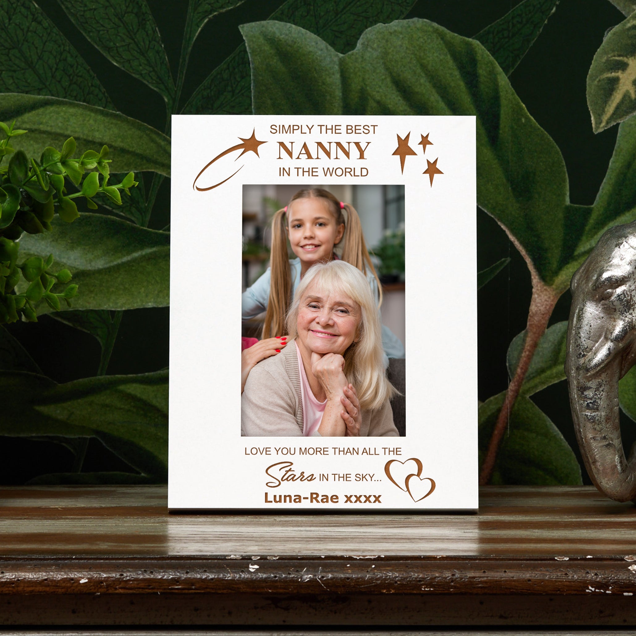 Simply The Best Nanny Personalised White Photo Frame Gift Photo Frame ukgiftstoreonline