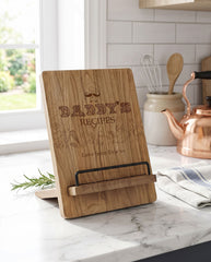 Personalised Daddy's Recipe Book Or Tablet Stand For Kitchen Gift recipe book holder ukgiftstoreonline