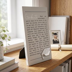 Graduate Plaque Gift – Standing Plaque With Sentimental Quote & Raised Graduation Hat Nan Photo Frame ukgiftstoreonline