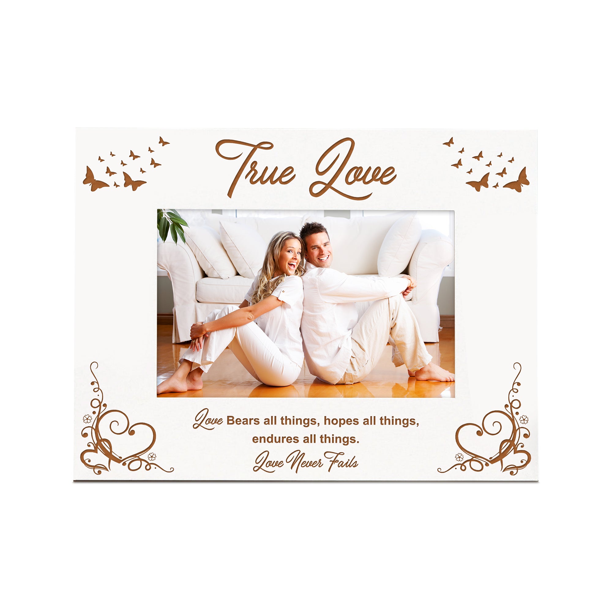 True Love White Wooden Photo Frame Gift