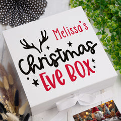ukgiftstoreonline Personalised Christmas Eve Box With Reindeer Horn Design