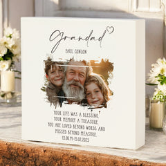Personalised Grandad Memorial Sympathy Plaque Indoor or Outdoor With Photo