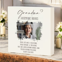 Personalised Grandma Memorial Sympathy Plaque Indoor or Outdoor With Photo