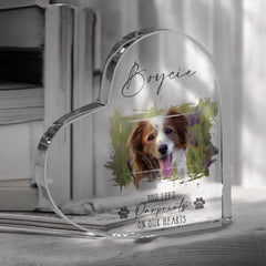 Pet Memorial Keepsake | Acrylic Block Remembrance Heart with Large Photo | Bereavement Sympathy Gift | 10x10x2cm