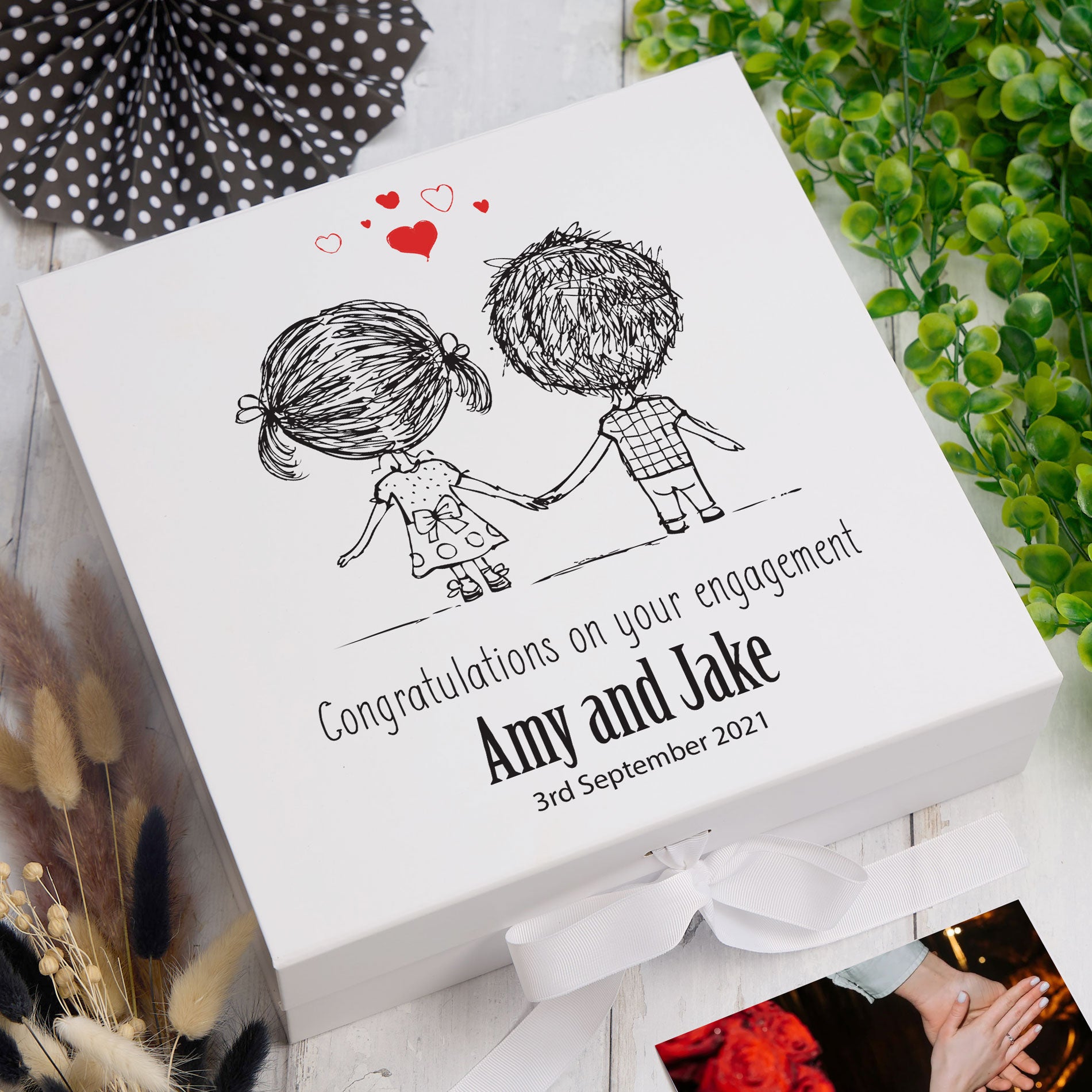 ukgiftstoreonline Personalised Engagement Gift Keepsake Memory Gift Box