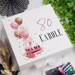 Personalised 80th Birthday Gifts For Her Keepsake Memory Box