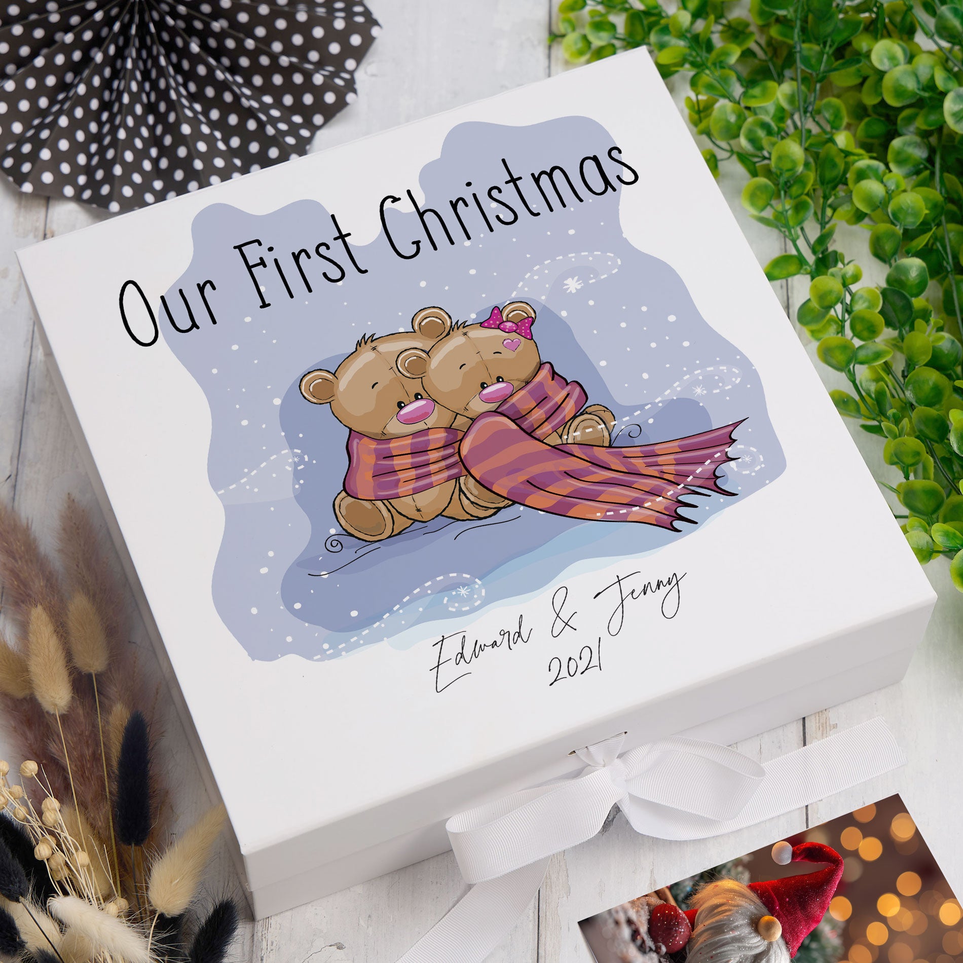 ukgiftstoreonline Personalised Our First Christmas Keepsake Memory Box Gift