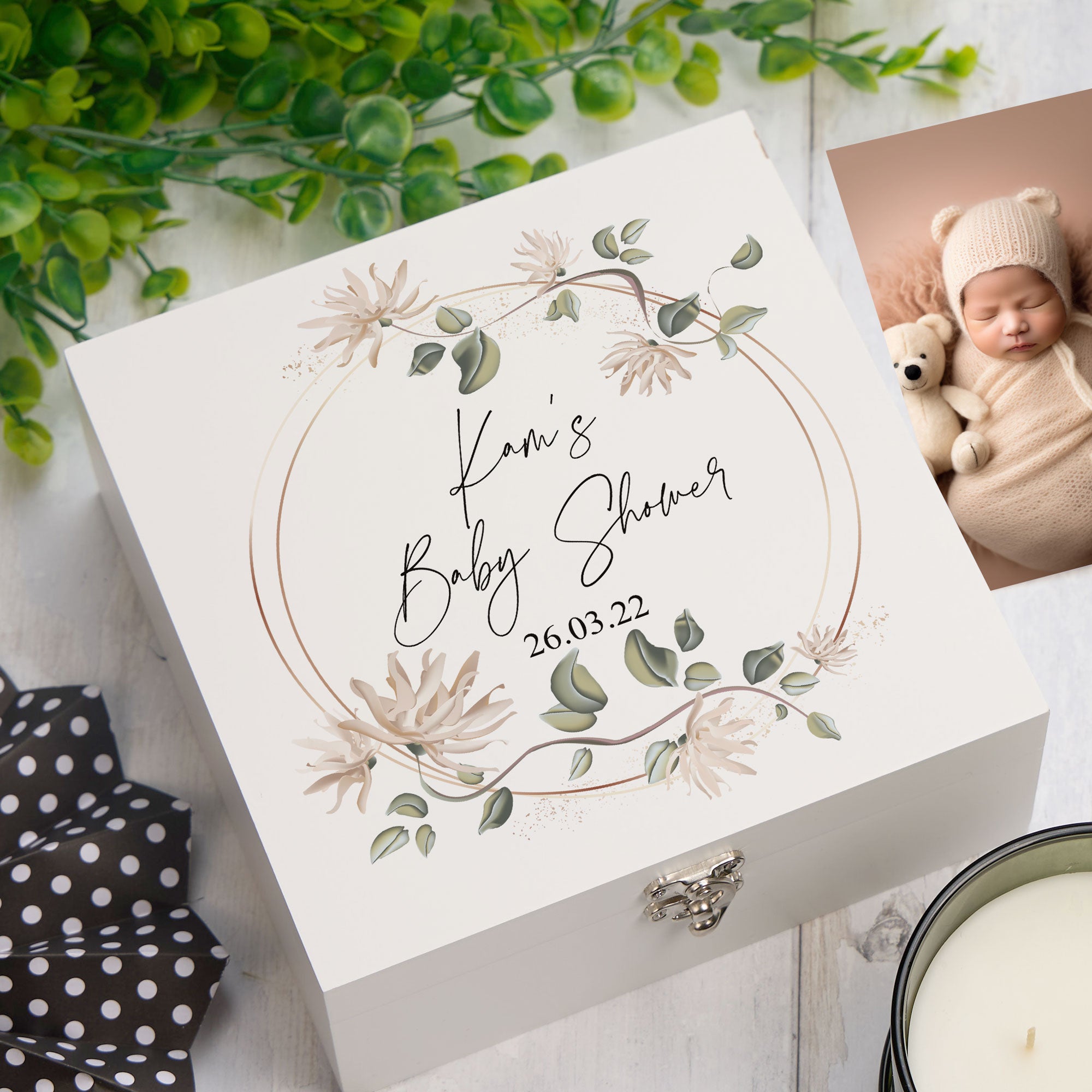 ukgiftstoreonline Personalised Baby Shower Keepsake Memory Box Gift